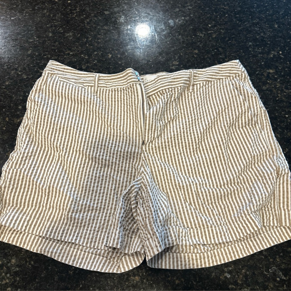 A New Day Beige and White Striped Chino Shorts